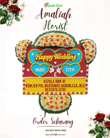 Papan Bunga Pernikahan Karang Endah